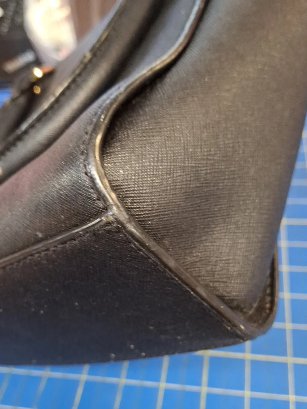 Michael Kors Black Saffiano Leather Satchel Gold Hardware Preloved